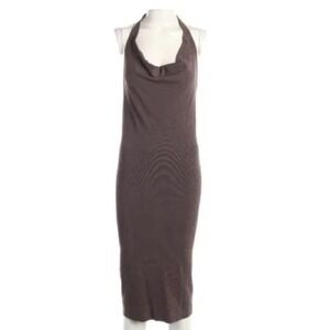 Wolford Glitter‎ Golden Brown Bodycon Open Back Midi Dress Halter Viscose M Glam